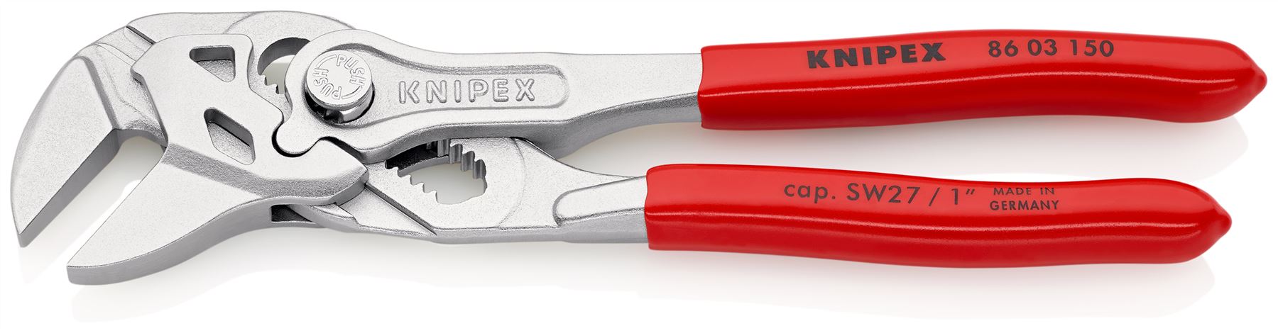 KNIPEX Pliers Wrench Slip Joint Plier 150mm Chrome Plastic Coated Handles 86 03 150 SB