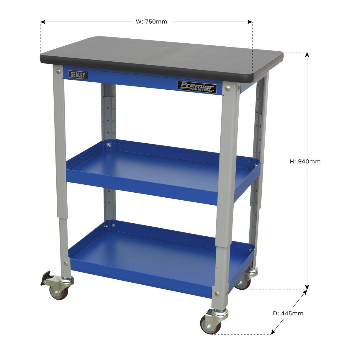 Sealey Premier Industrial Industrial 3-Level Workshop Trolley