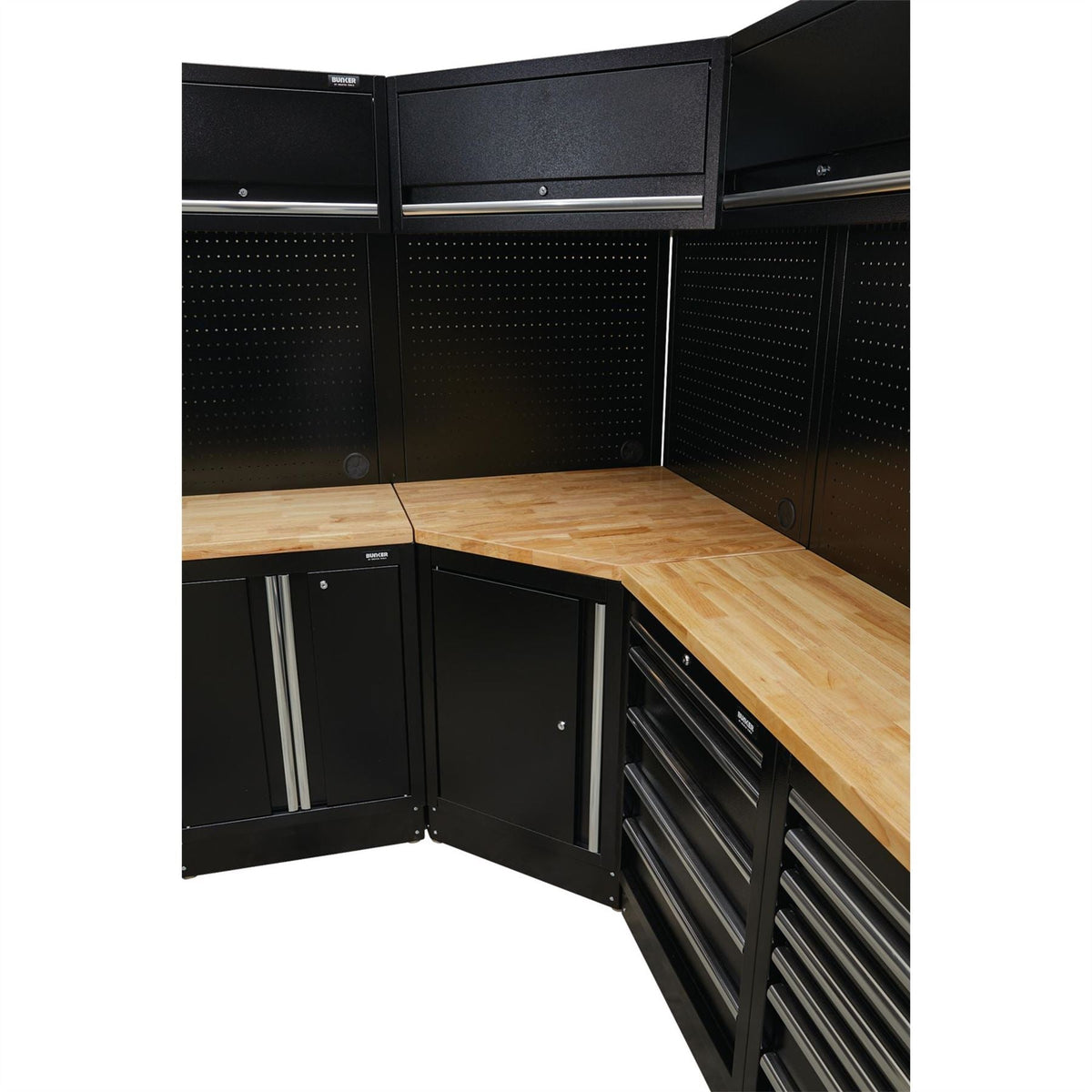 BUNKER Modular Hardwood Worktop for Corner Cabinet 865mm 27366  White Rose Tools