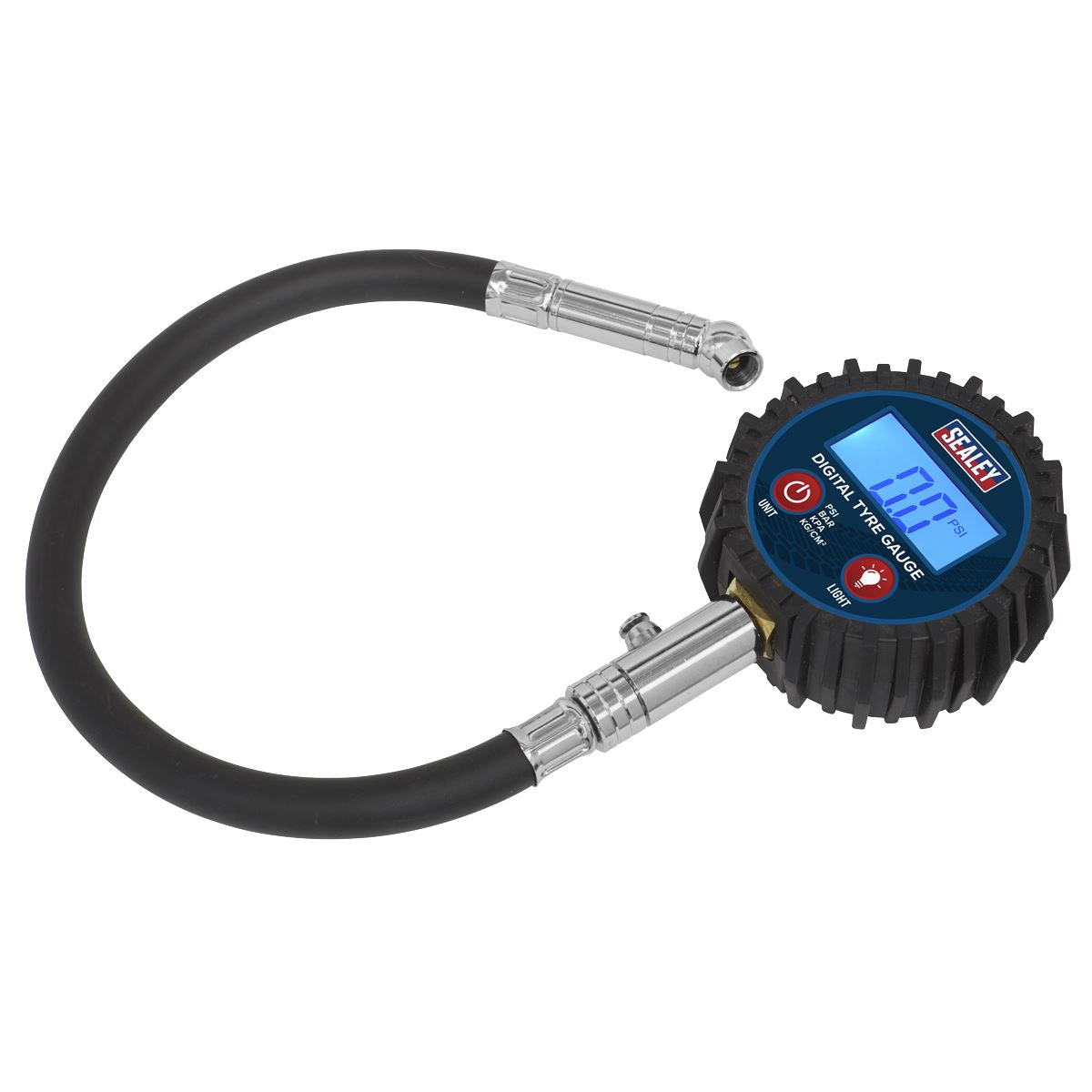 Sealey Digital Tyre Pressure Gauge with Push-On Connector 