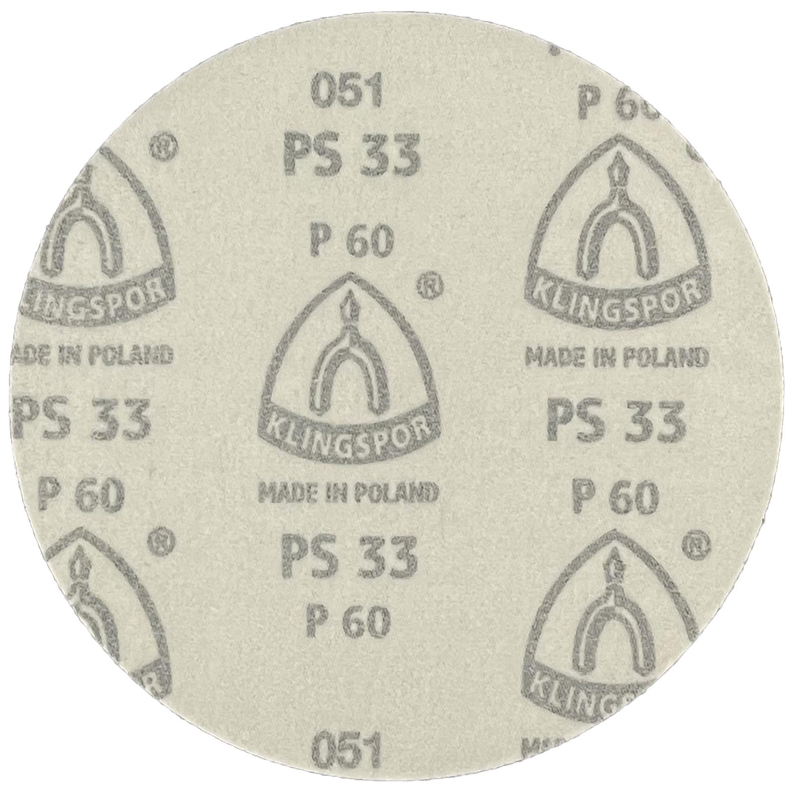 Klingspor Sanding Discs Hook and Loop 150mm PS33 No Hole 40-600 Grit 