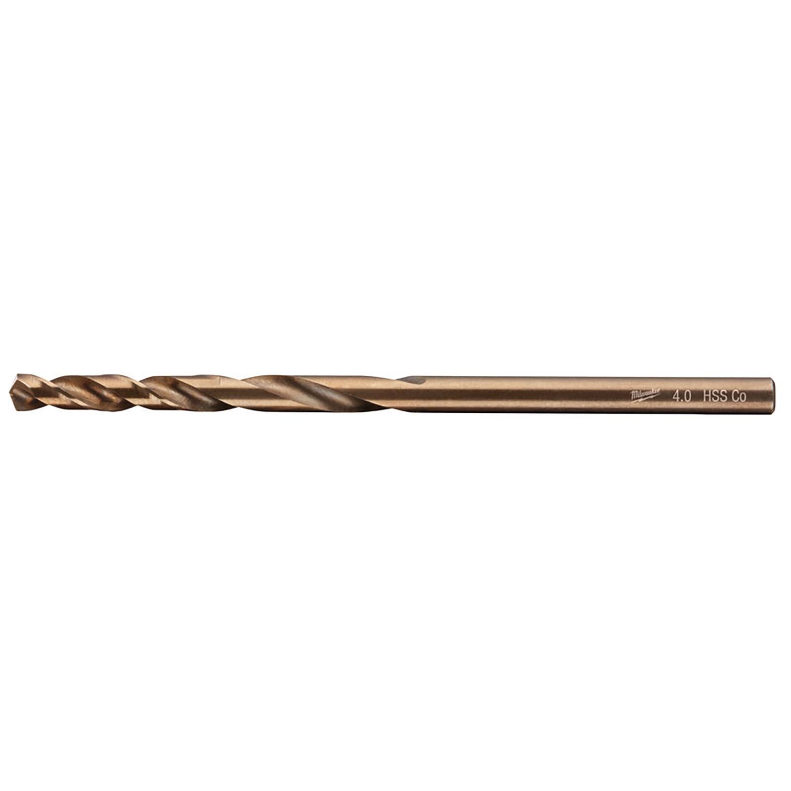 Milwaukee Red Cobalt Metal Drill Bits HSS-G 4.0mm x 75mm 10 Pack DIN338 
