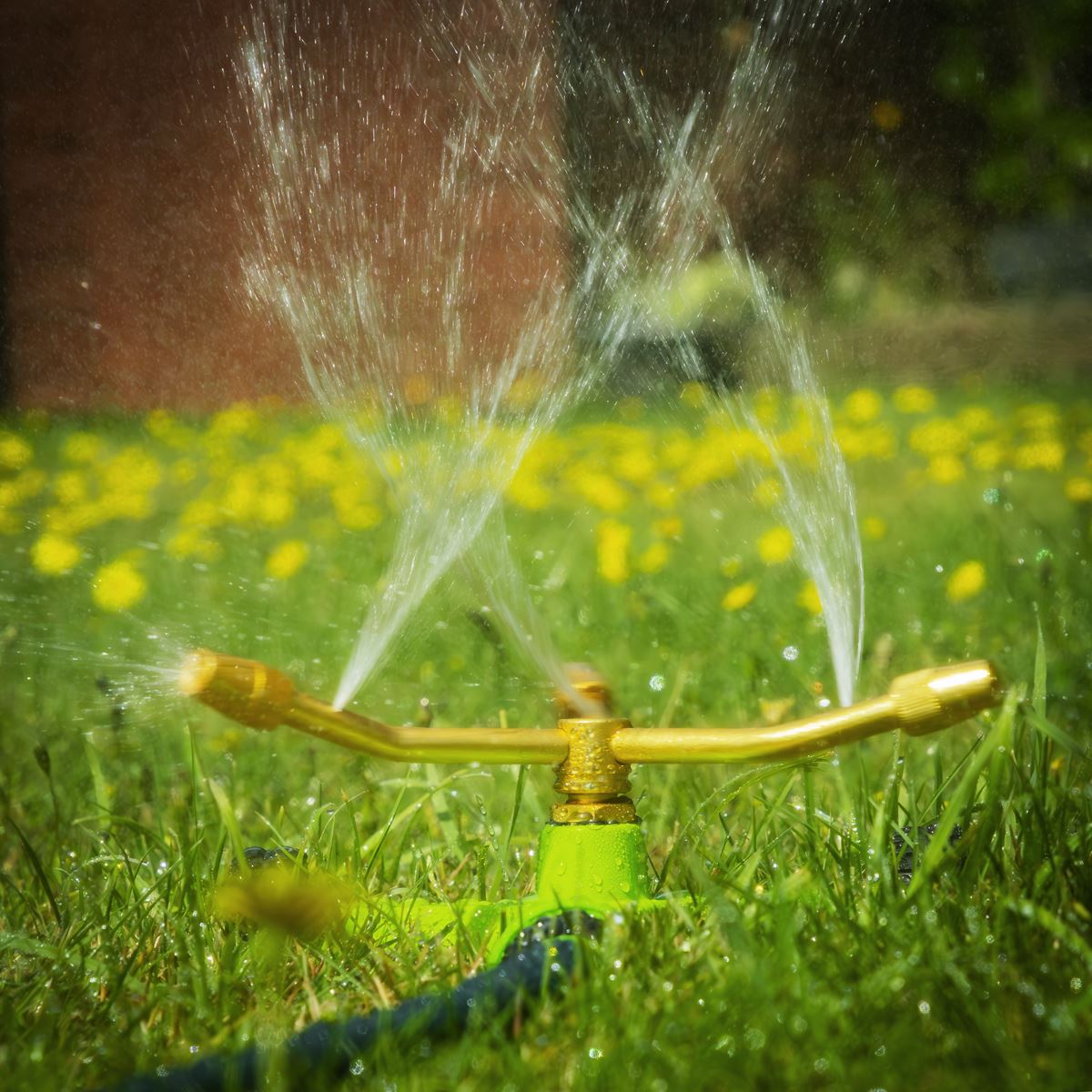 Sealey 3-Arm Brass Sprinkler with Metal Wheeled Base  White Rose Tools