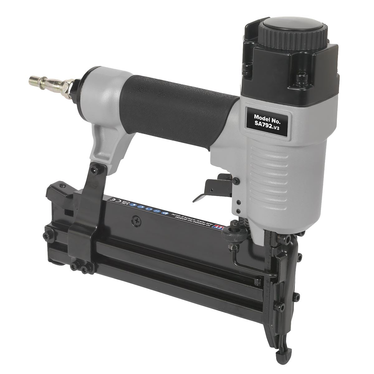Sealey Air Nail Staple Gun 10-50mm Nails 10-40mm Staples Capacity Nailer Stapler