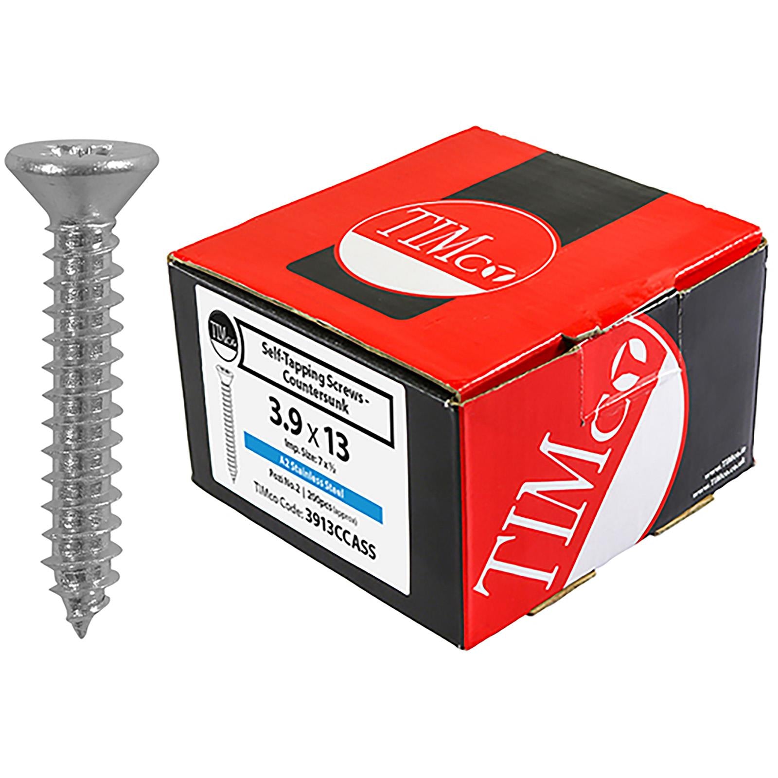 TIMCO Self Tapping Screws Countersunk A2 Stainless Steel Pozi - Choose Size