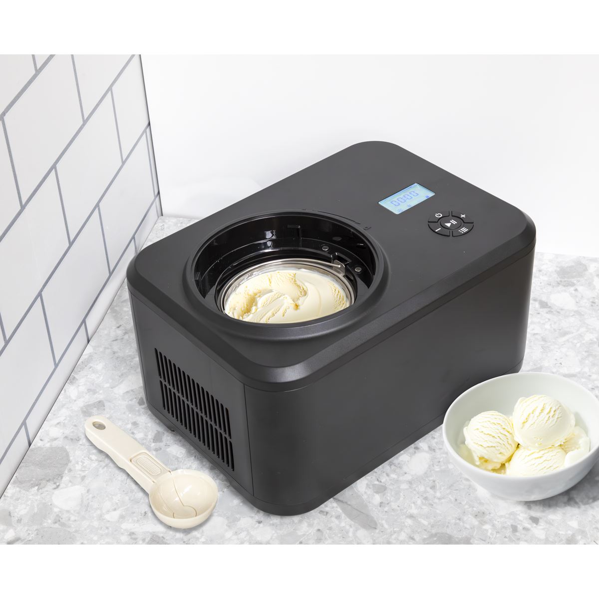 Baridi Automatic Churning Ice Cream Machine 1.5L - Black