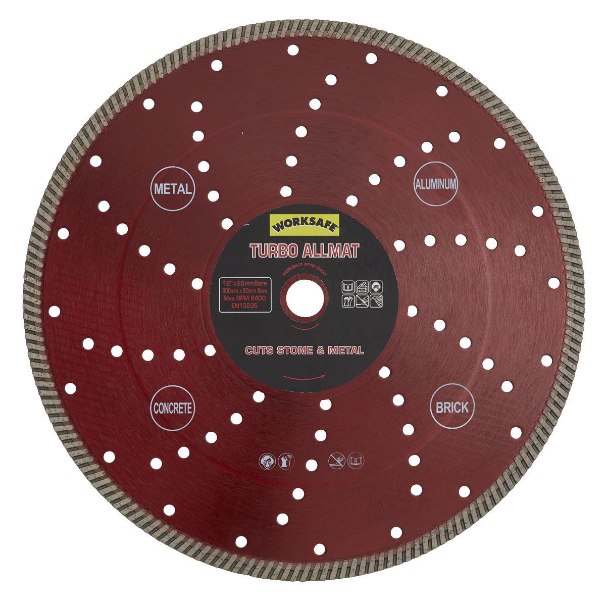 Worksafe by Sealey Turbo Allmat Diamond Blade Ø300 x Ø20mm