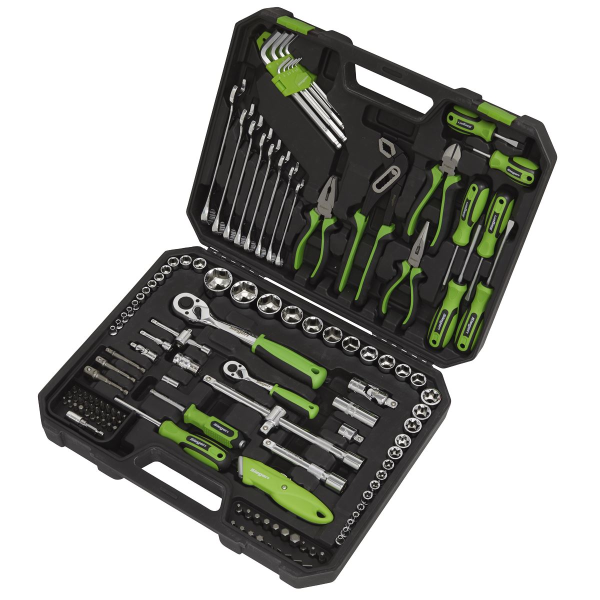 Siegen by Sealey Mechanic's Tool Kit 135 Piece 1/4" 1/2" Drive Sockets Spanners Hex Keys