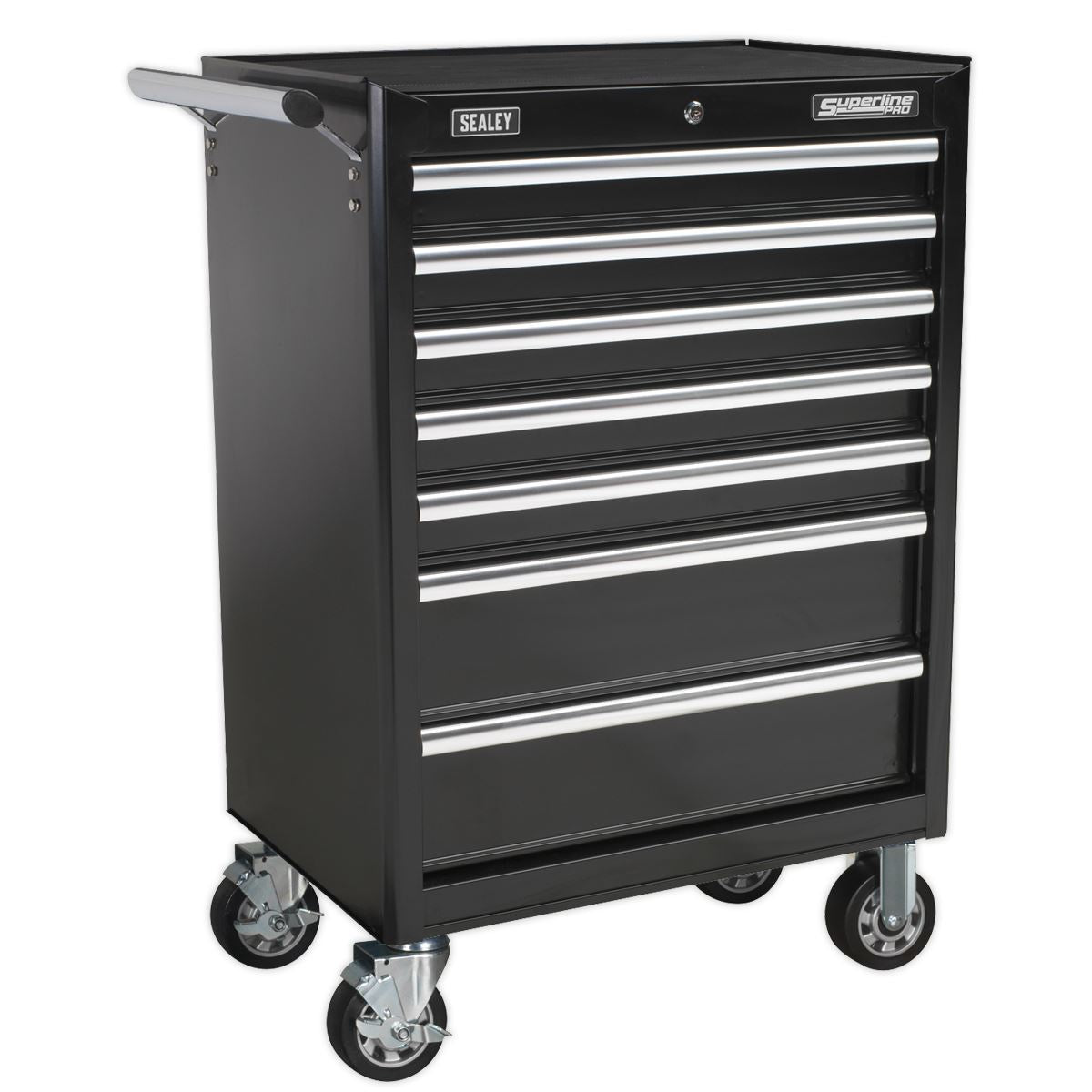 Sealey Superline Pro Rollcab 7 Drawer with Ball-Bearing Slides - Black 