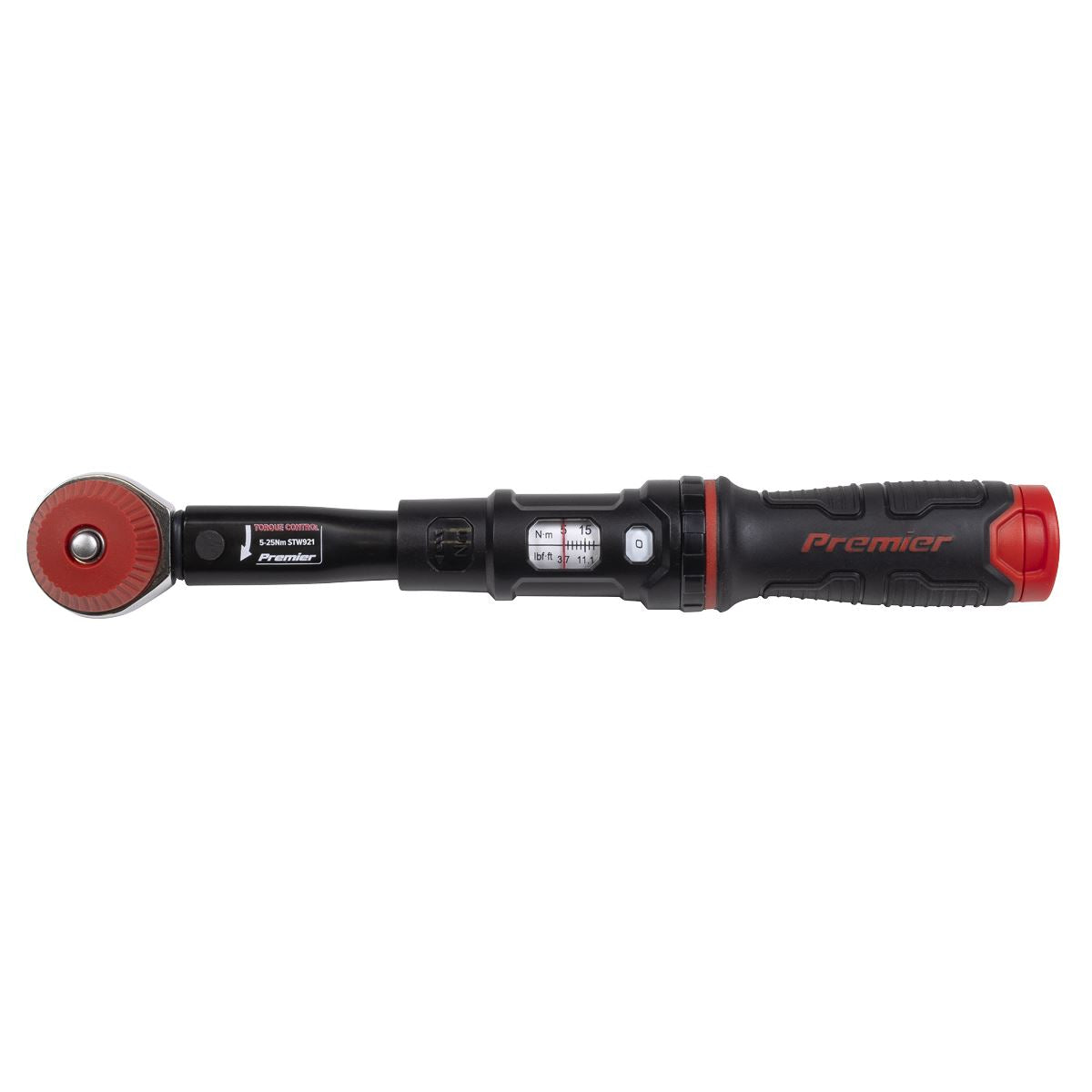 Sealey Premier Black Calibrated Micrometer Torque Wrench with 1/4"Sq Push-Through Drive 5-25Nm  White Rose Tools