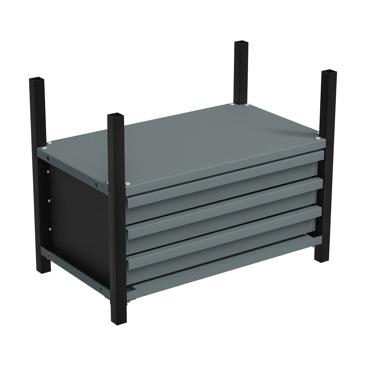 Sealey Modular Racking Mid Unit 3 Drawers & 1 Shelf 580mm  White Rose Tools