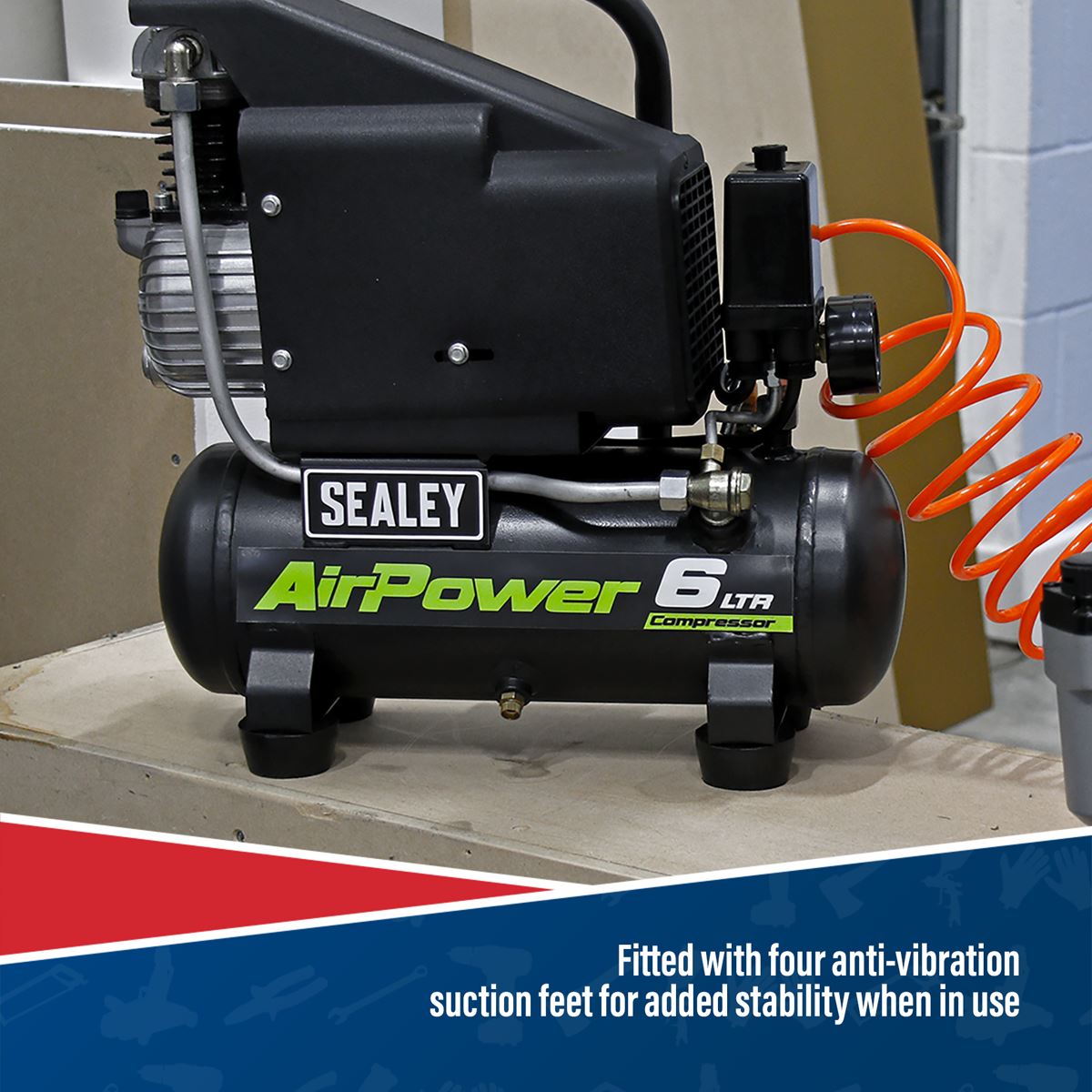 Sealey 6L Direct Drive Air Compressor 1hp