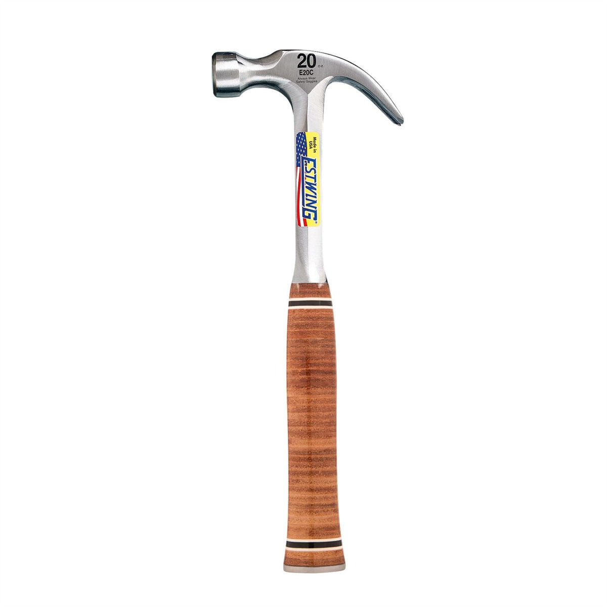 Estwing E20C Curved Claw Hammer with Leather Grip 20oz/560g 23513  White Rose Tools