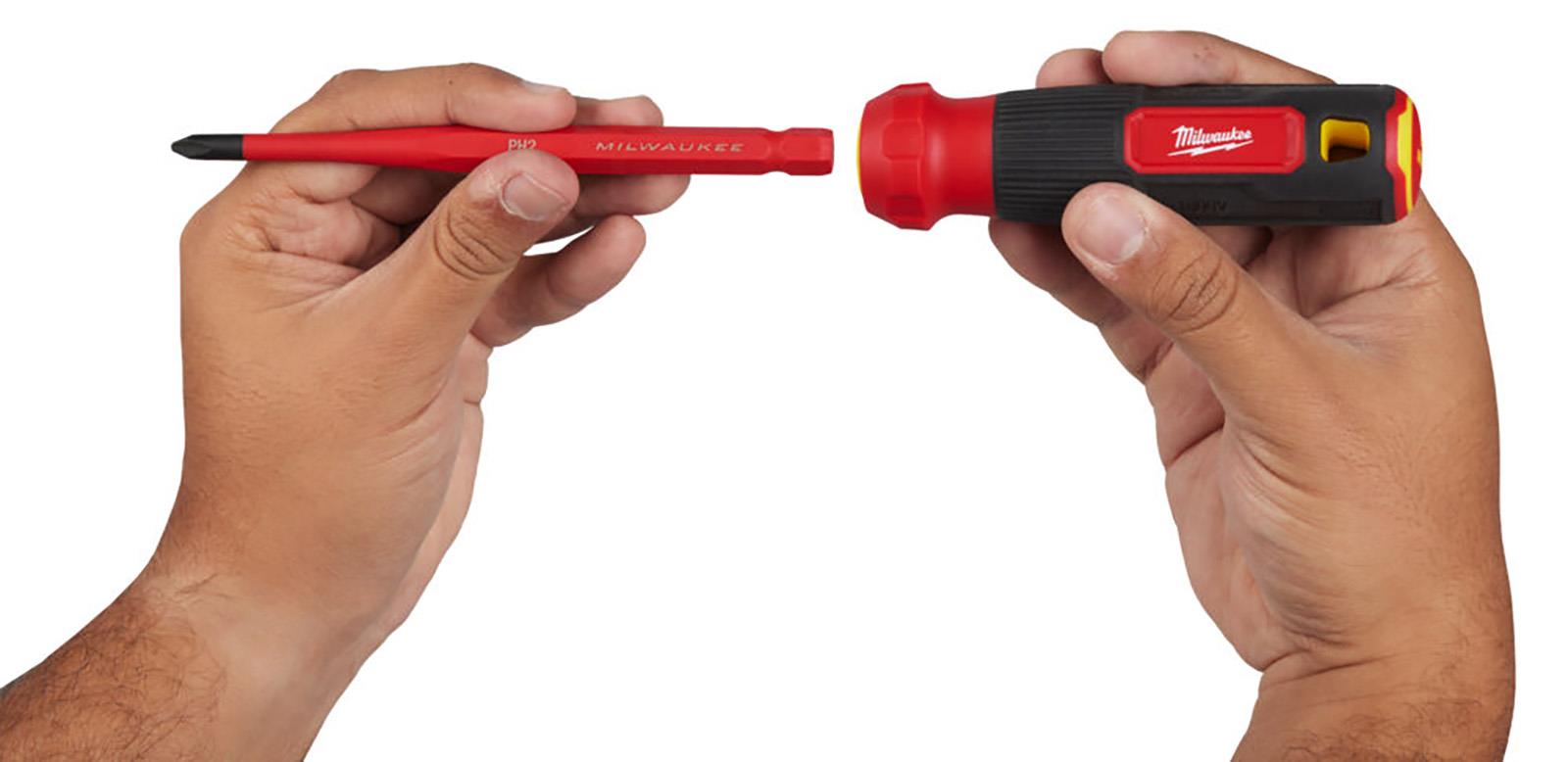 Milwaukee Insulated 4 In 1 Multi Shank Screwdriver Set VDE Torx T10-T25 Slim Shank  White Rose Tools
