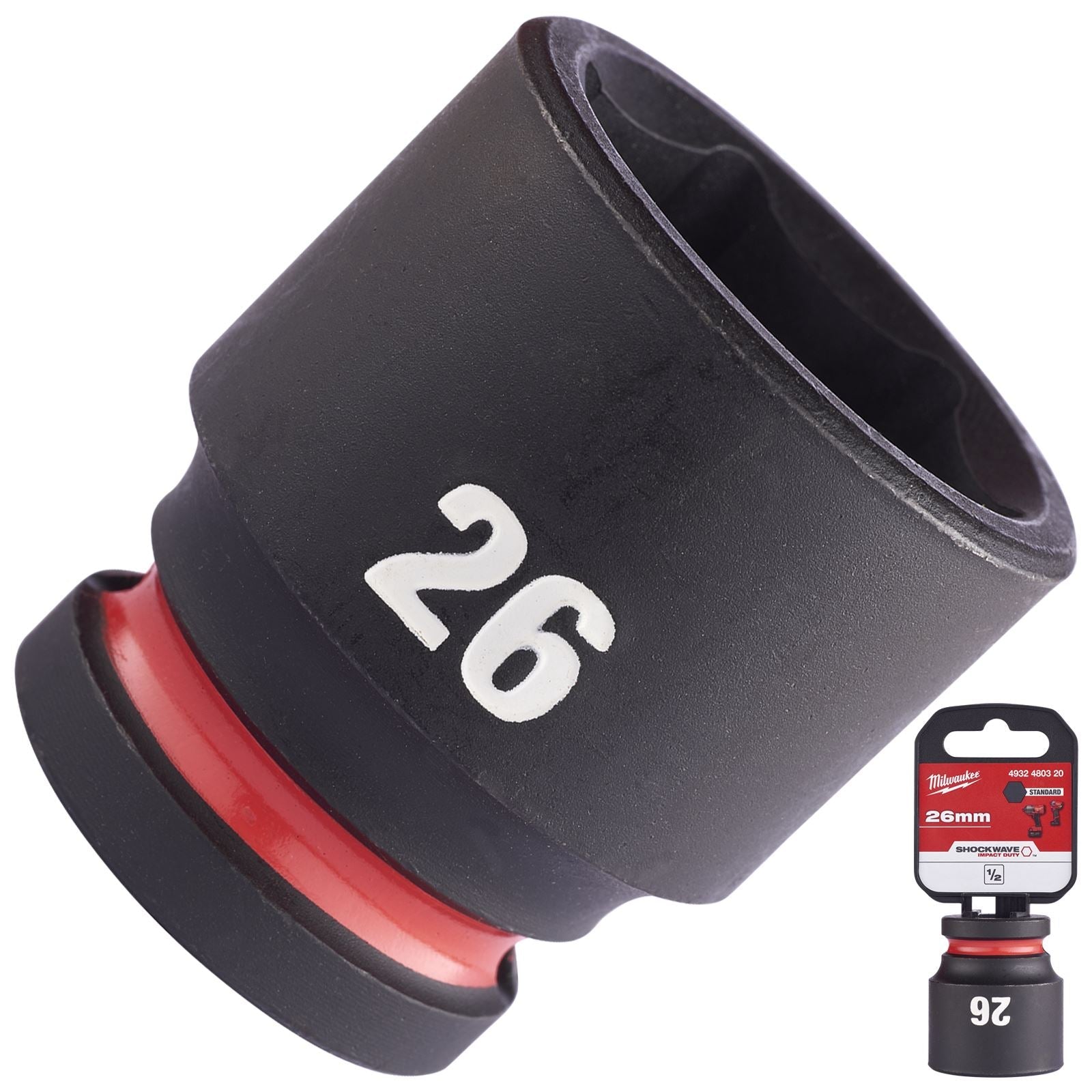 Milwaukee Impact Sockets Standard 1/2" Drive 8-32mm SHOCKWAVE Impact Duty 
