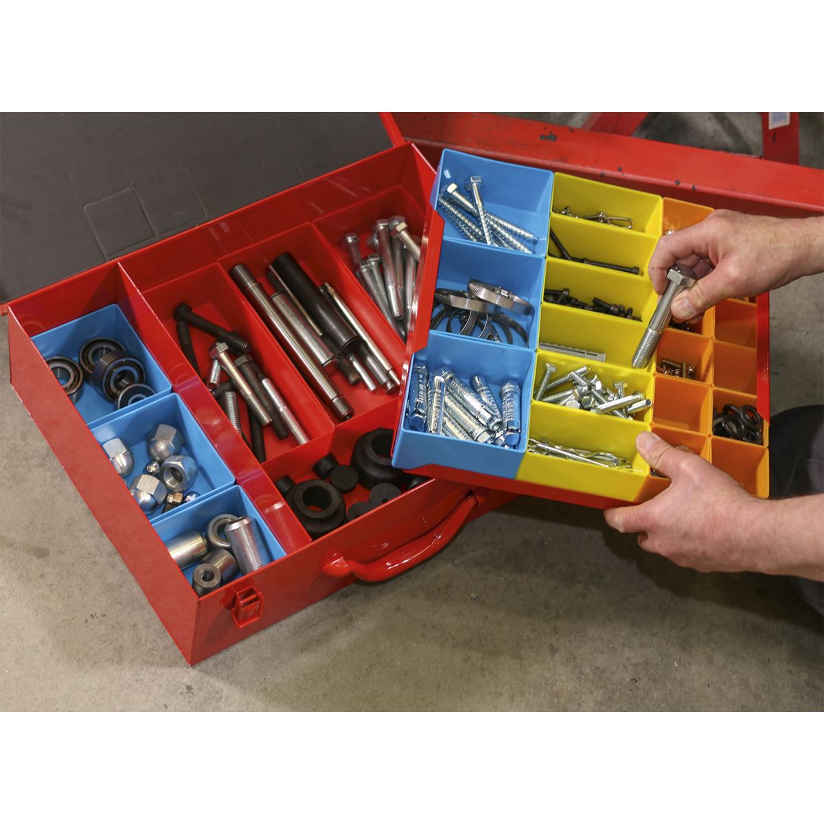 Sealey Metal Case 2-Layer with 27 Storage Bins 