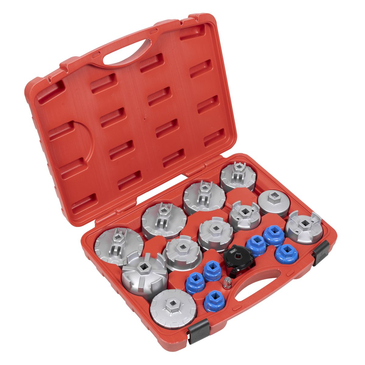 Sealey Oil Filter Cap Wrench Set 19pc  White Rose Tools