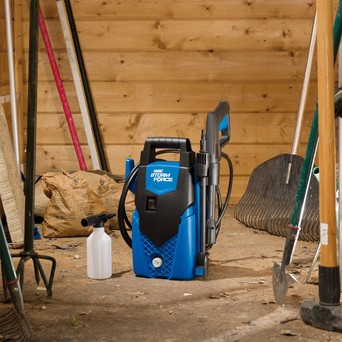 Draper Storm Force 230V Pressure Washer 1400W 105bar 98674  White Rose Tools