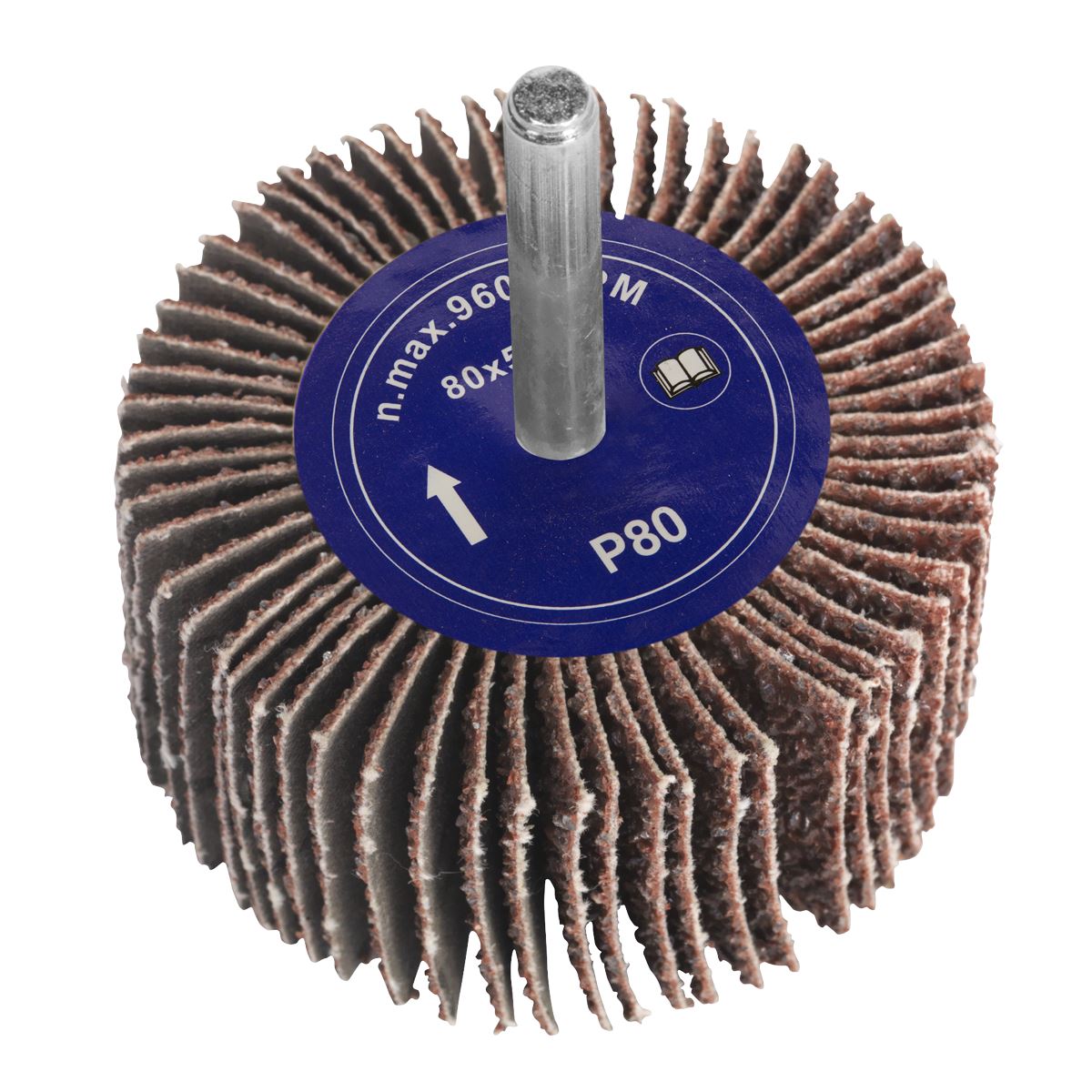 Sealey Abrasive Flap Wheel Ø80 x 50mm 80Grit 6mm Shaft 