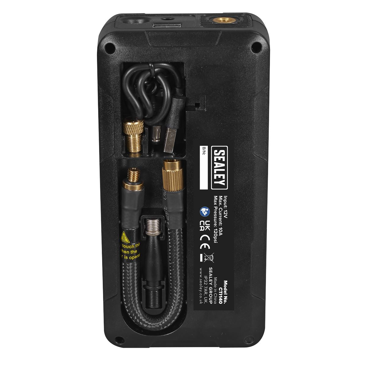 Sealey Rechargeable Tyre Inflator & Power Bank with Worklight 12V  White Rose Tools