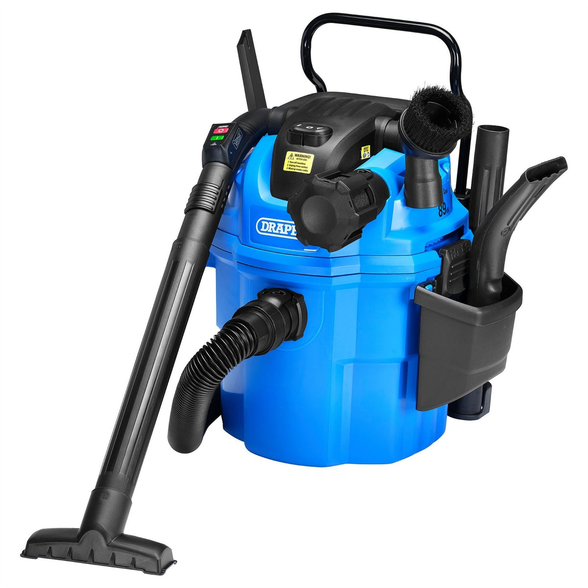 Draper 230V Wall Mounted Wet and Dry Vacuum Cleaner 1500W 36313  White Rose Tools