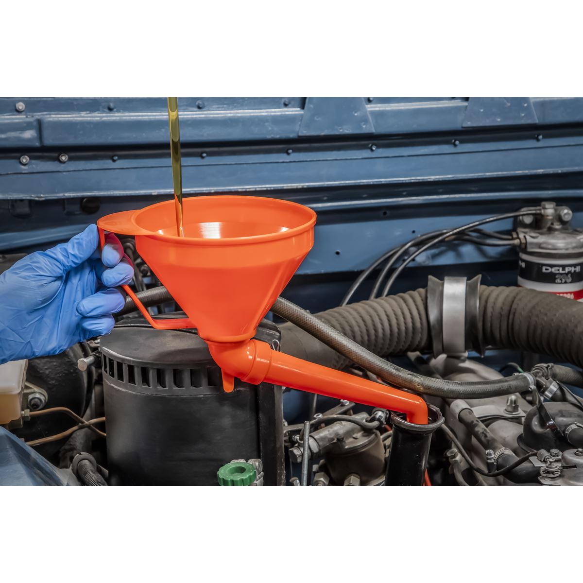 Sealey Funnel with Fixed Offset Spout & Filter Medium Ø160mm
