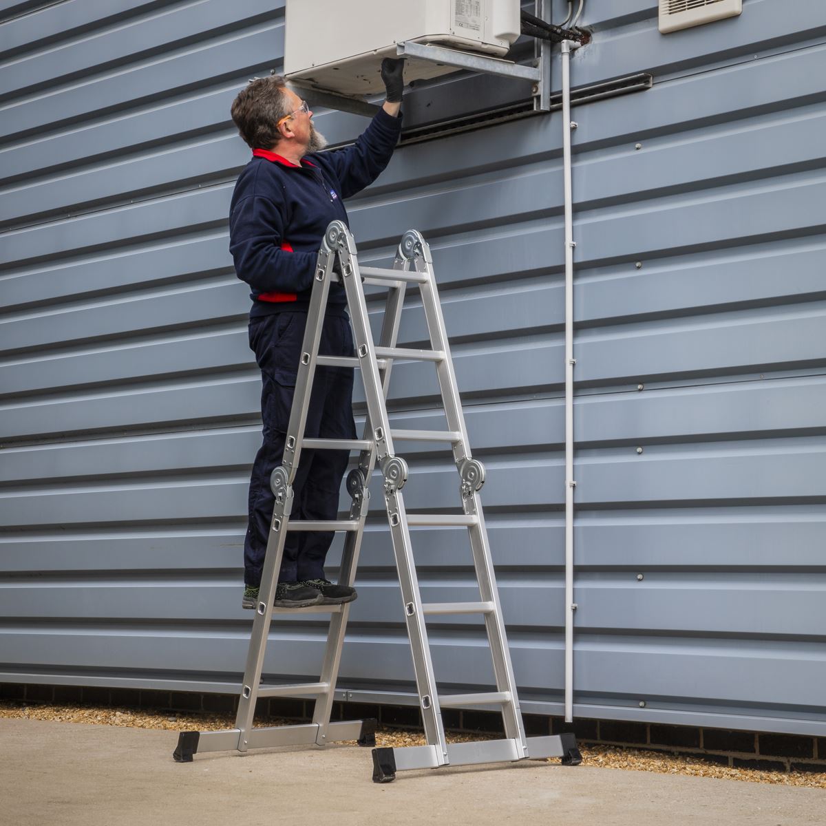 Sealey Aluminium Folding Platform Ladder 4-Way EN 131 