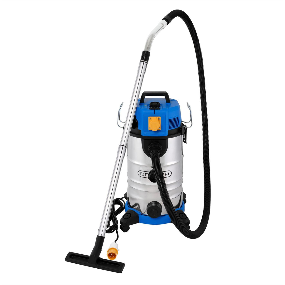 Draper 110V M-Class Dust Extractor Wet and Dry Vacuum Cleaner with Power Take-Off 35L 1100W 28229  White Rose Tools
