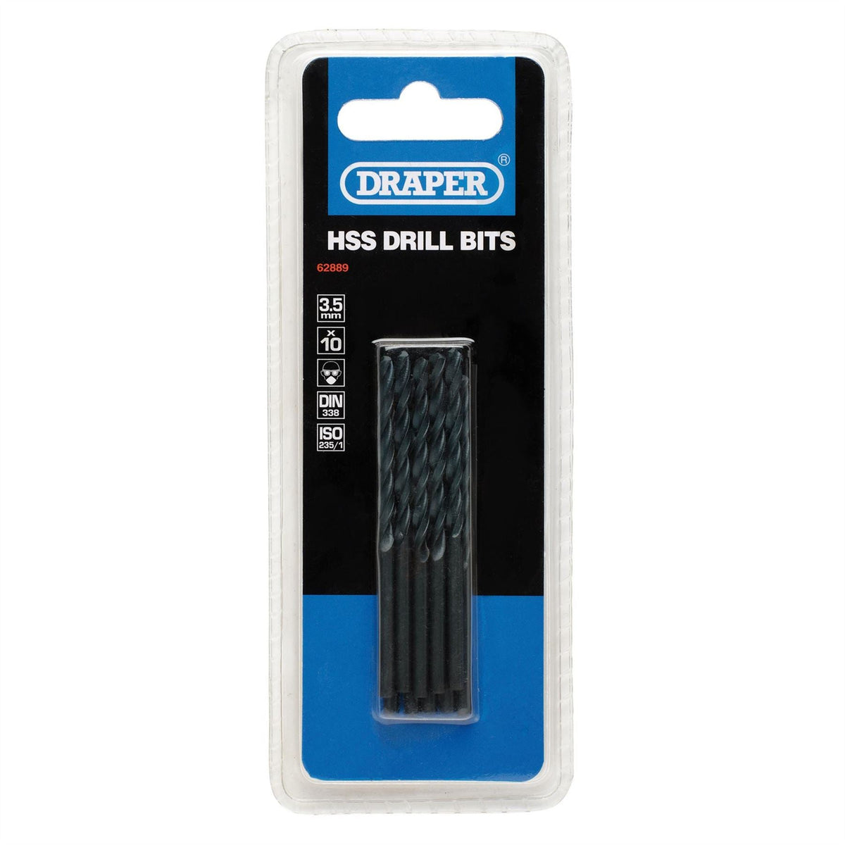 Draper HSS Twist Drill Bits 3.5 x 70mm (Pack of 10) 62889  White Rose Tools