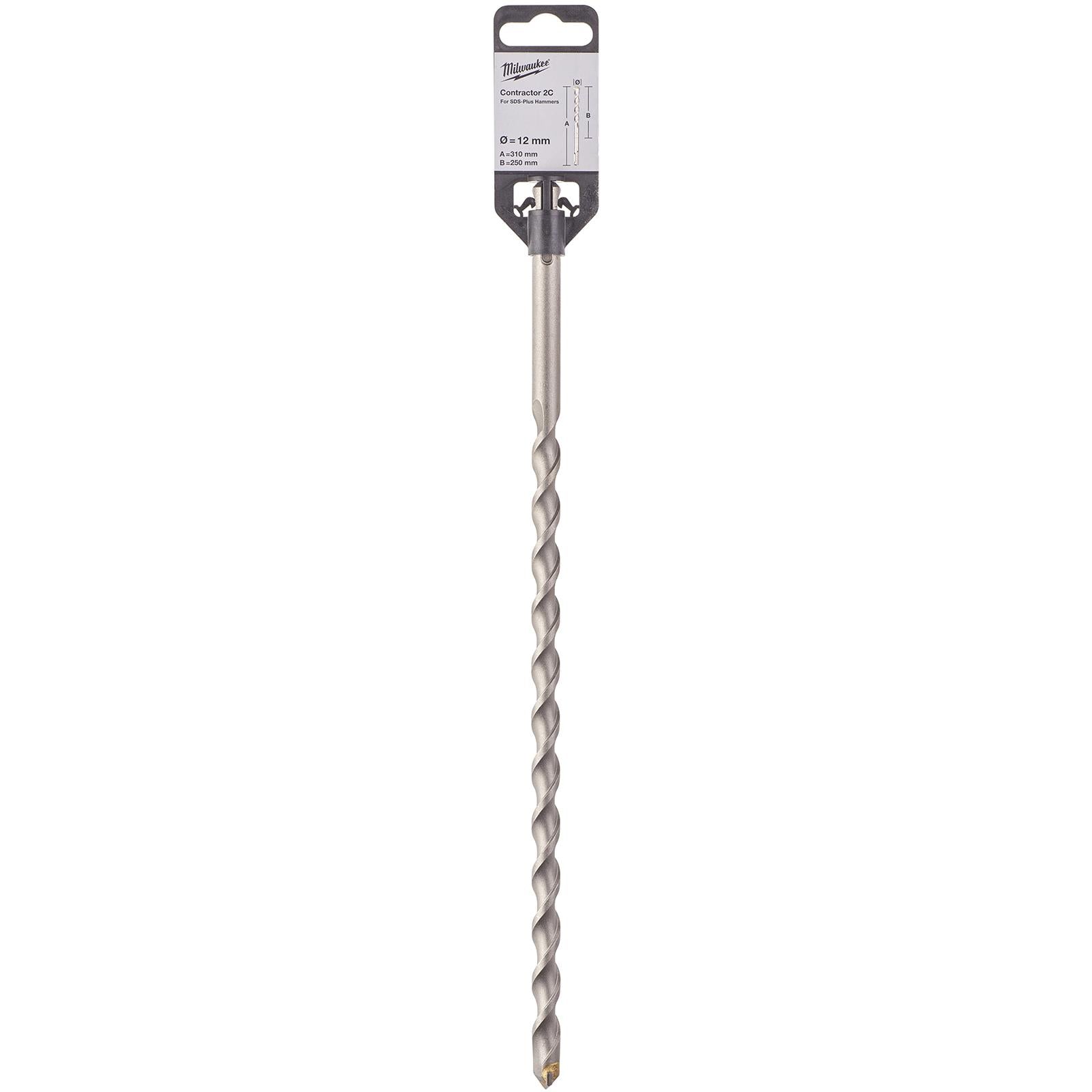 Milwaukee SDS Plus Contractor Hammer Drill Bits 2 Cut 