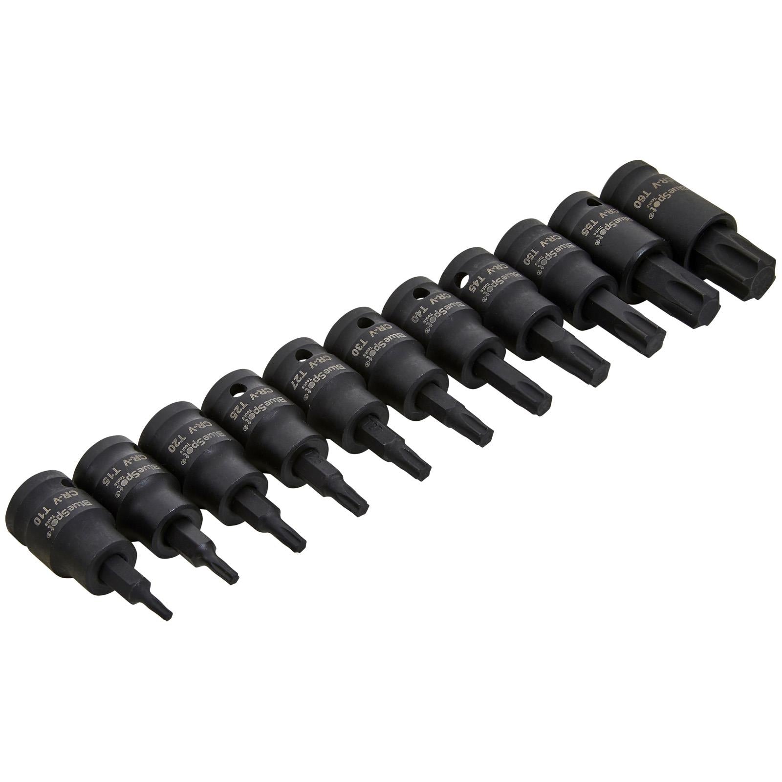 BlueSpot Impact Torx Socket Bit Set 3/8" Drive T10-T60 11 Piece
