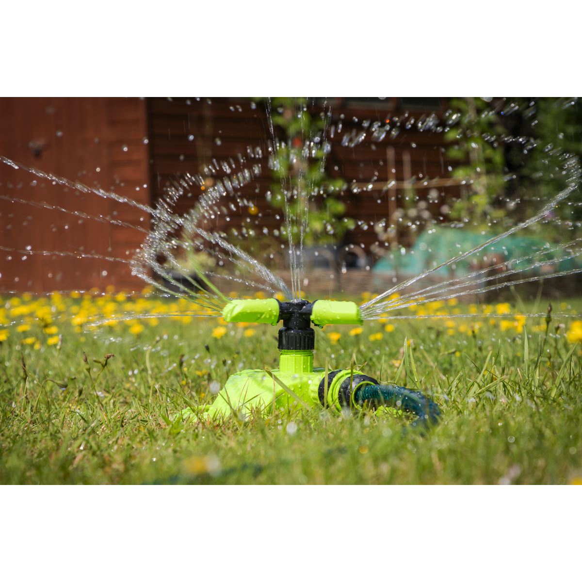 Sealey Adjustable Rotating Garden Sprinkler 3-Arm  White Rose Tools