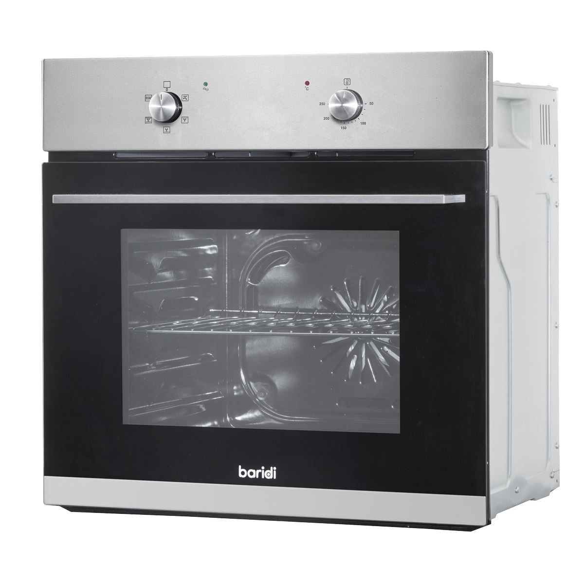 Baridi 60cm Built-In Five Function Fan Assisted Oven, 55L Capacity, Stainless Steel