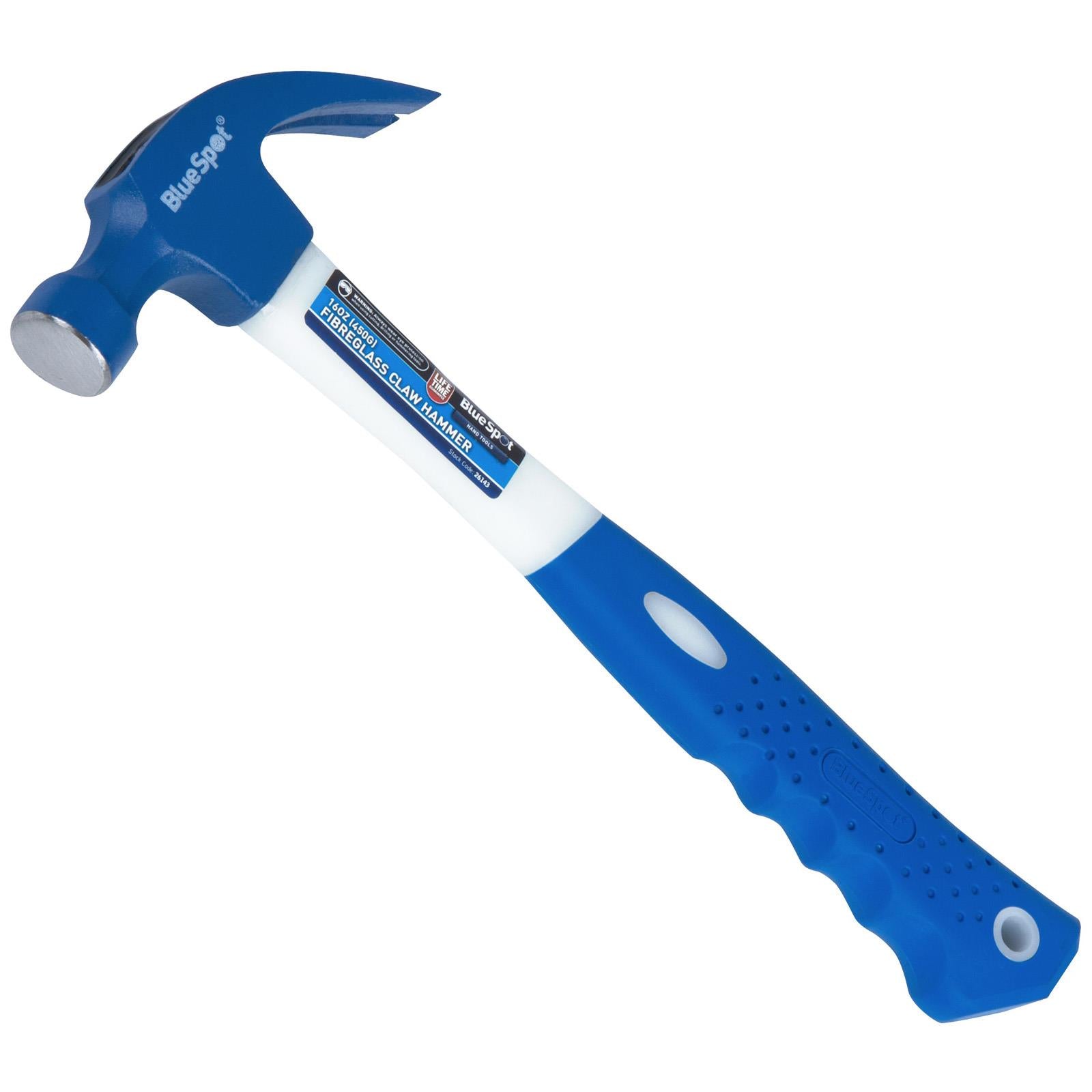 BlueSpot Fibreglass Claw Hammer 16oz 450g