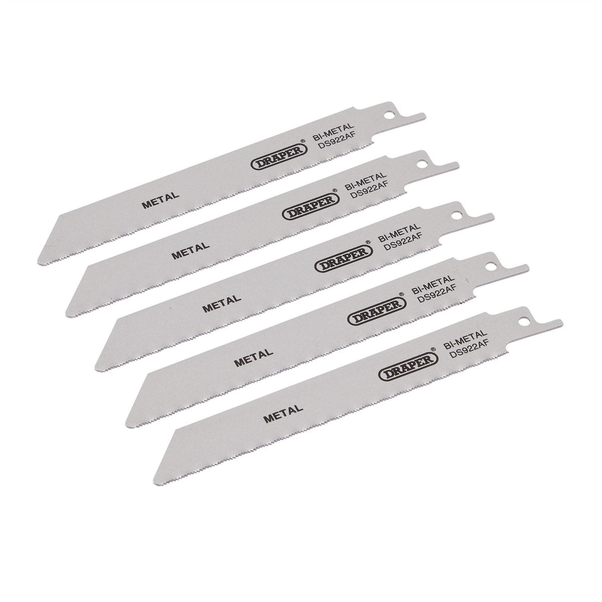 Draper Bi-metal Reciprocating Saw Blades for Metal Cutting 150mm 24tpi (Pack of 5) 43444  White Rose Tools