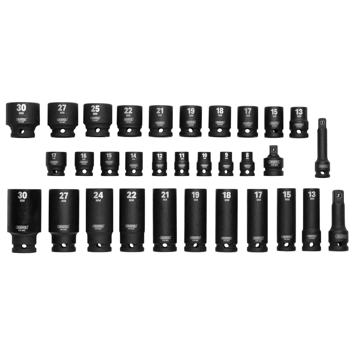 Draper HI-TORQ® Impact Socket Set 3/8" & 1/2" Sq. Dr. (32 Piece) 83098  White Rose Tools