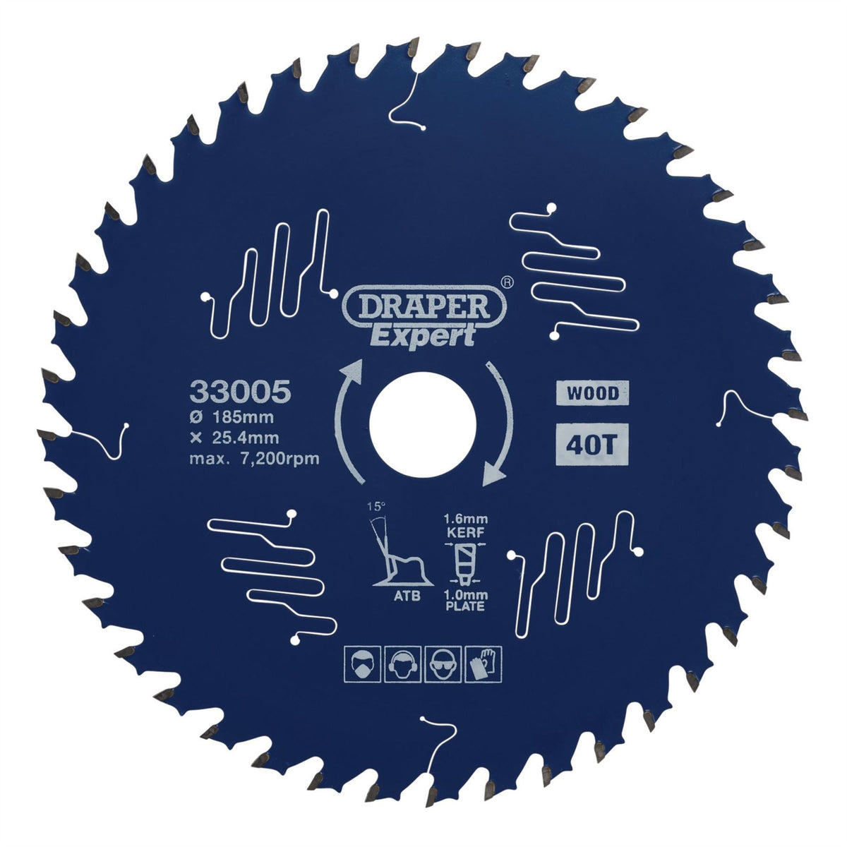 Draper Expert TCT Circular Saw Blade for Wood with PTFE Coating 185 x 25.4mm 40T 33005  White Rose Tools