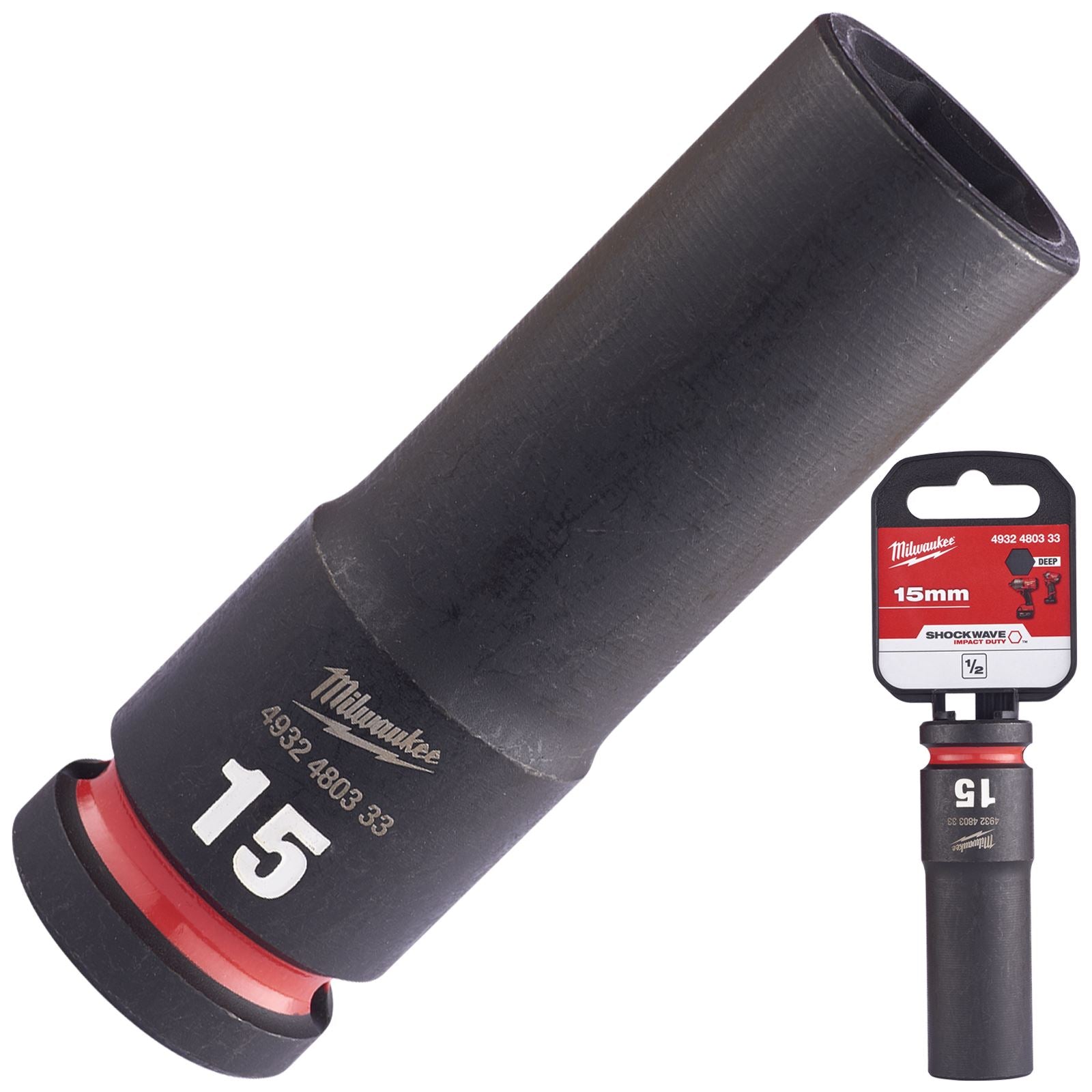 Milwaukee Impact Sockets Deep 1/2" Drive 8-36mm SHOCKWAVE Impact Duty 