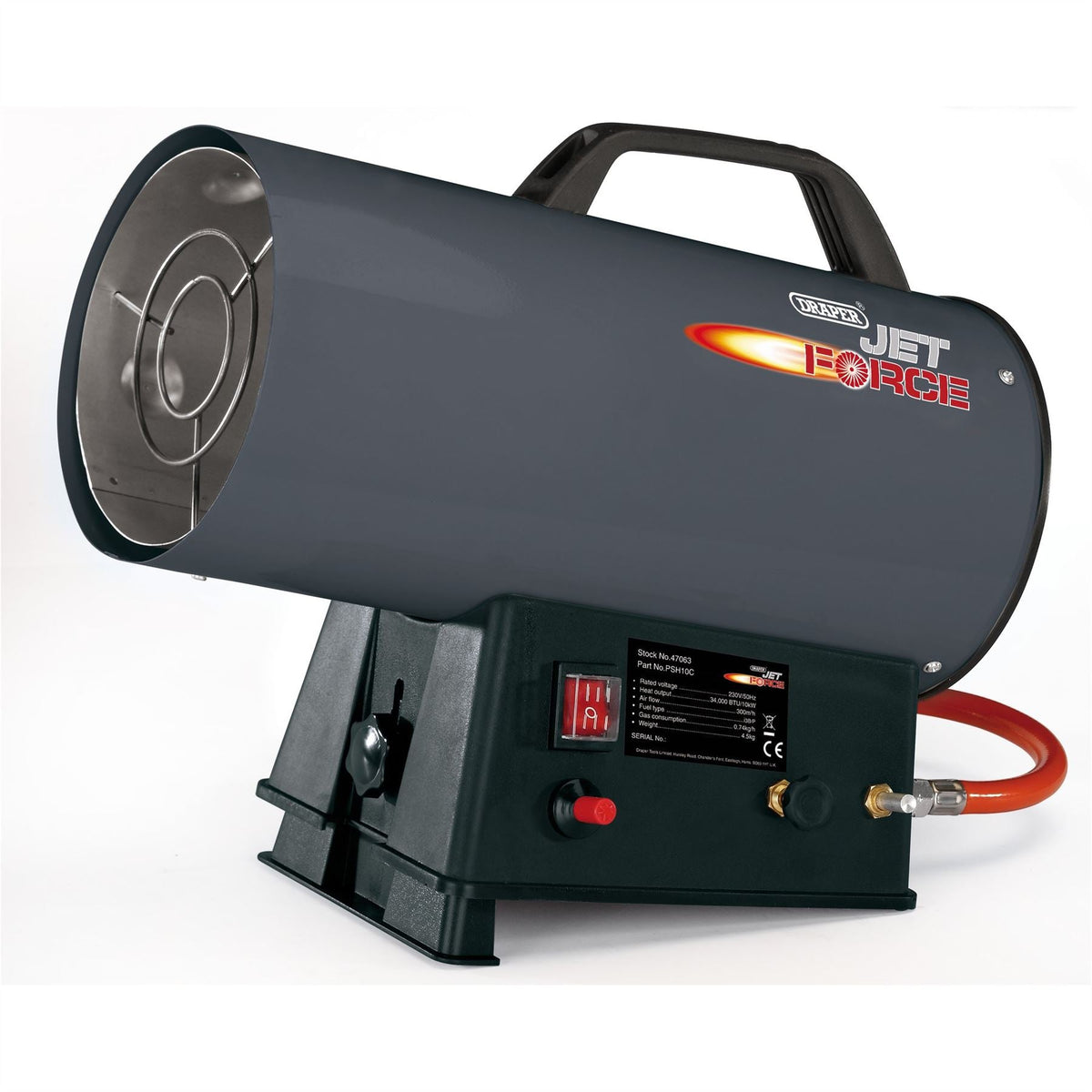 Draper Jet Force Propane Space Heater 34000 BTU/10 kW 47063  White Rose Tools