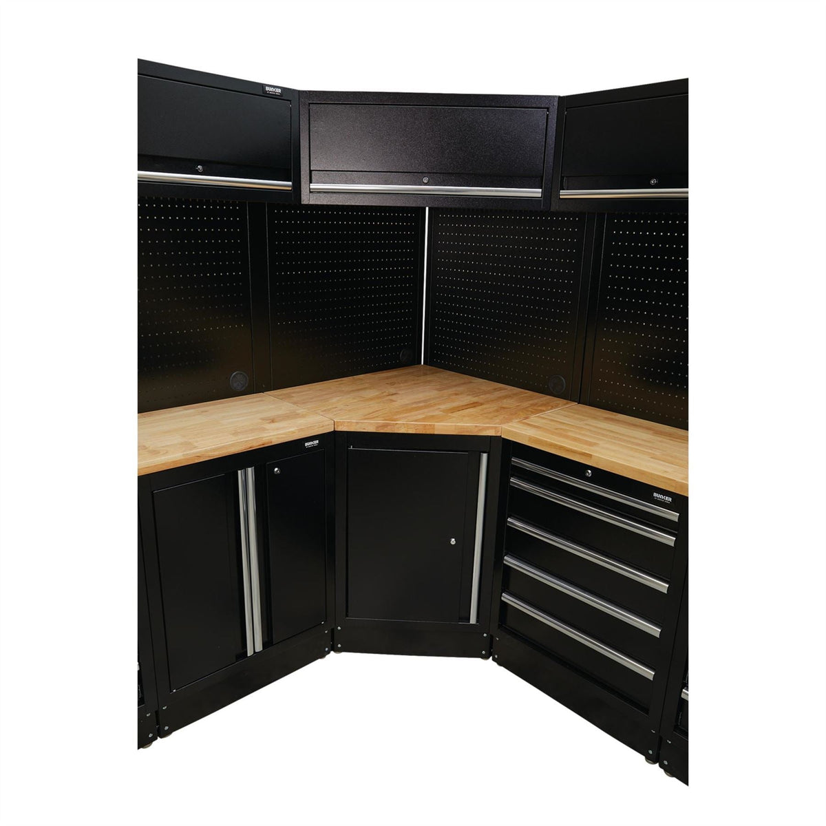 BUNKER Modular Hardwood Worktop for Corner Cabinet 865mm 27366  White Rose Tools