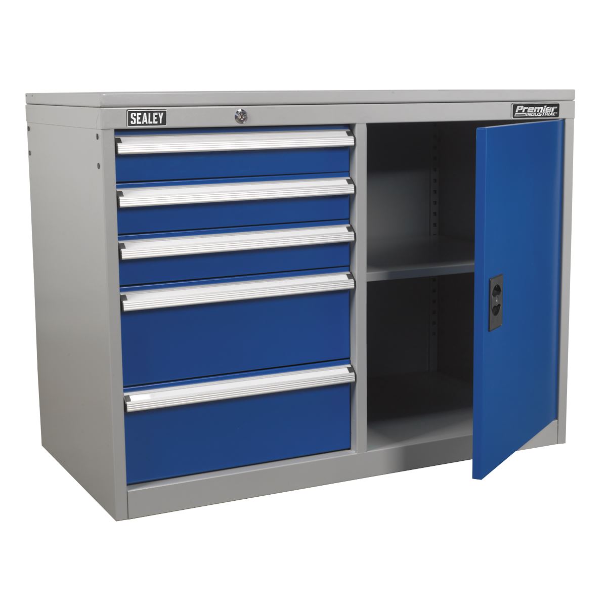 Sealey Premier Industrial Industrial Cabinet/Workstation 5 Drawer & 1 Shelf Locker