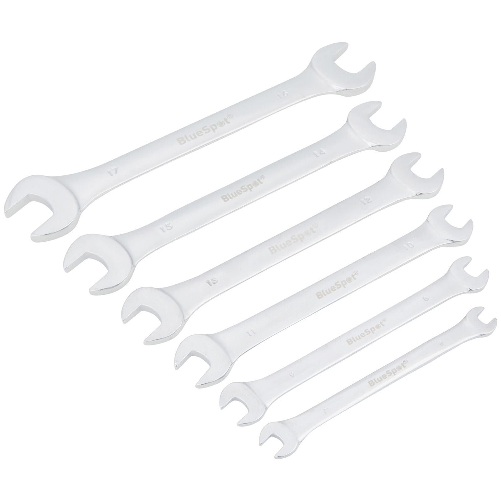 BlueSpot Double Open Ended Spanner Set Metric 6-17mm 6 Piece