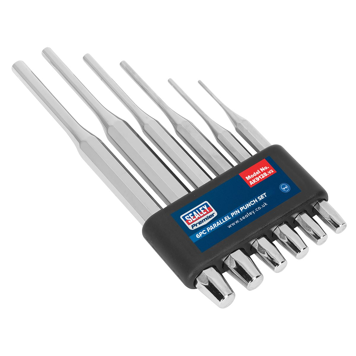 Sealey Premier 6 Piece Parallel Pin Punch Set 2-8mm Diameter 115-180mm Long