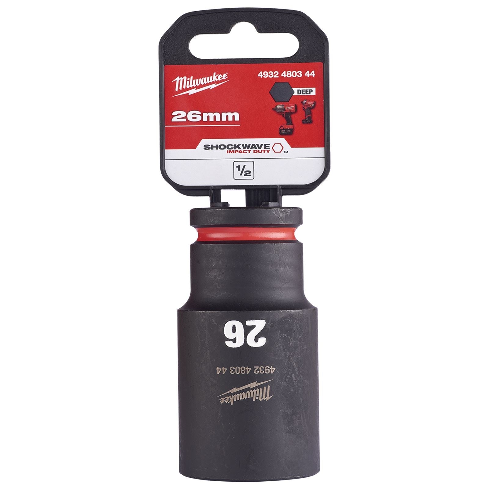 Milwaukee Impact Sockets Deep 1/2" Drive 8-36mm SHOCKWAVE Impact Duty 