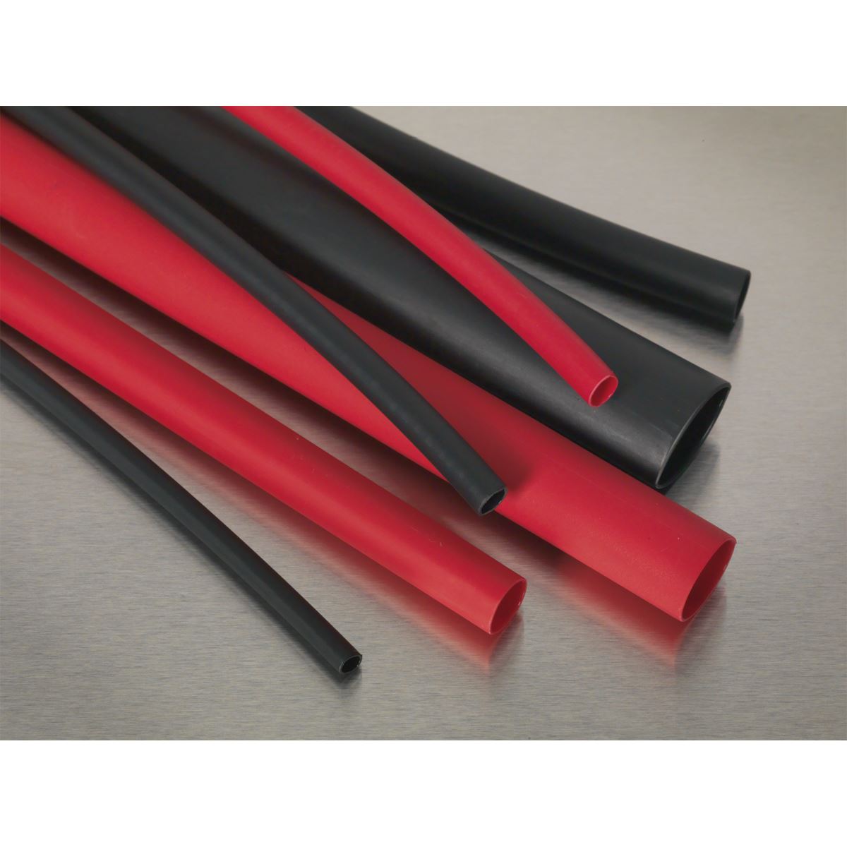 Sealey Heat Shrink Tubing Assortment 72pc Black & Red Adhesive Lined 200mm
