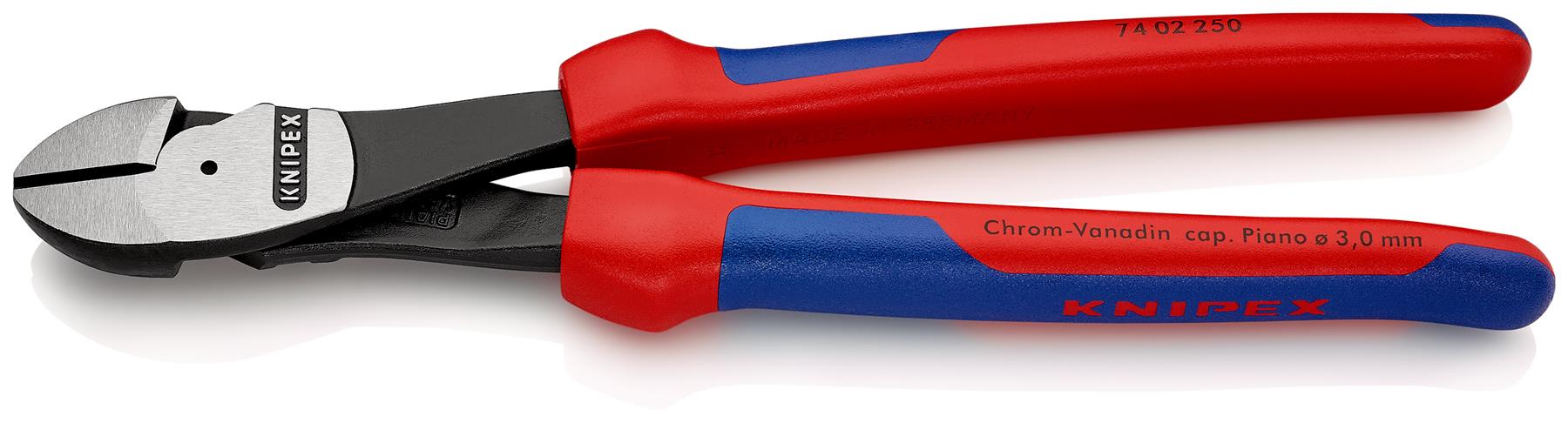 KNIPEX High Leverage Diagonal Side Cutting Pliers 250mm Multi Component Grips 74 02 250