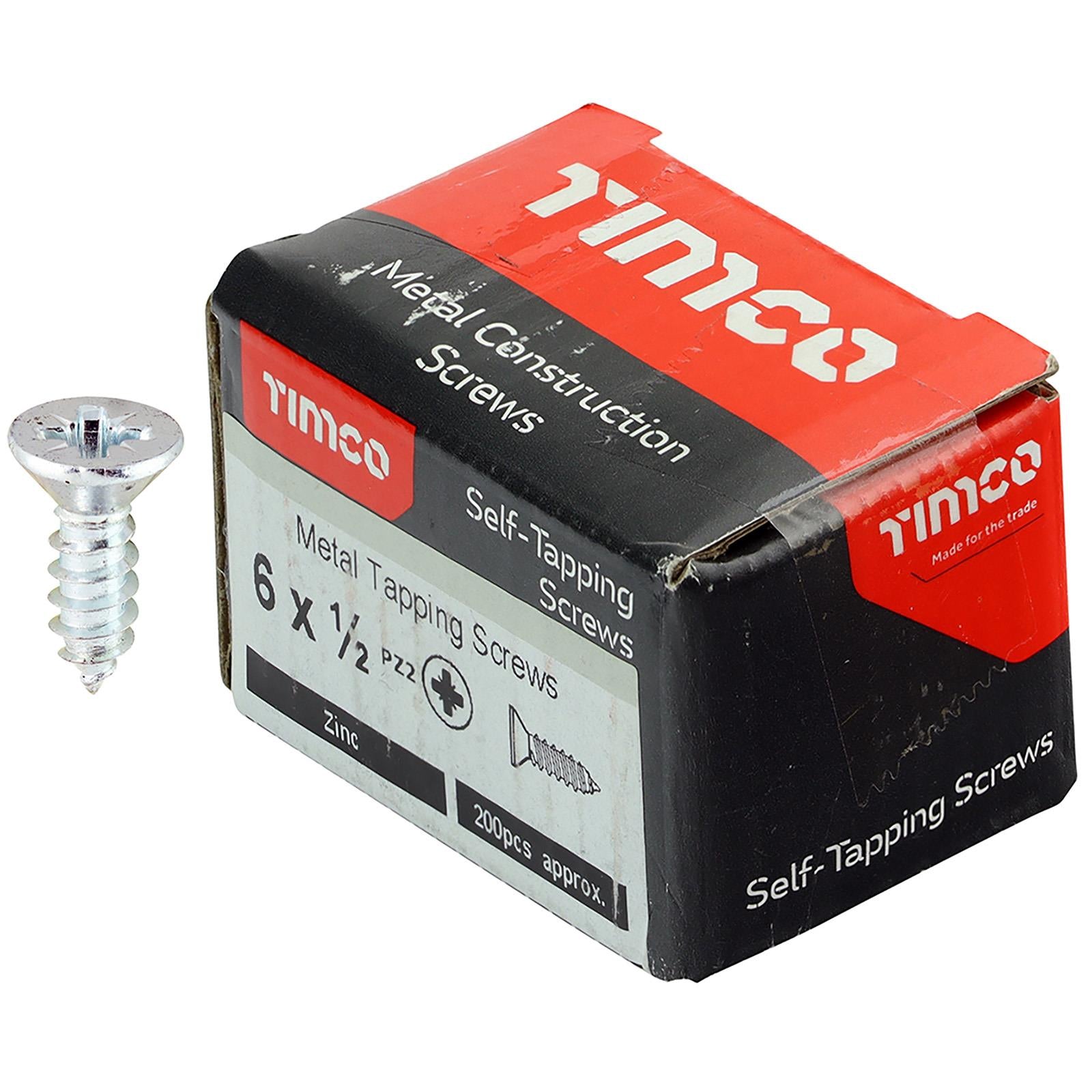 TIMCO Self Tapping Screws Countersunk Zinc Pozi - Choose Size