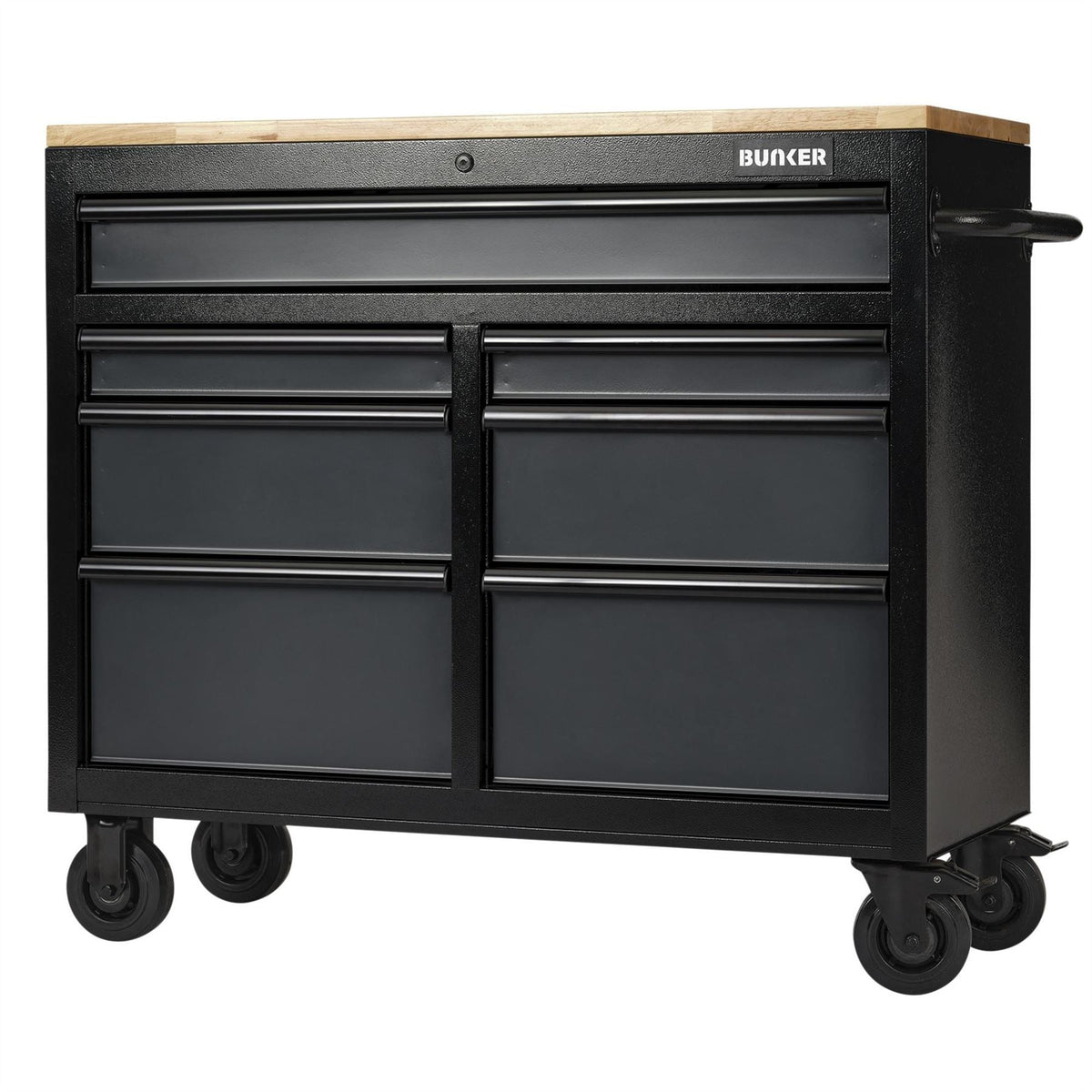 BUNKER 7 Drawer Workbench Roller Tool Cabinet 41" Grey 27207  White Rose Tools