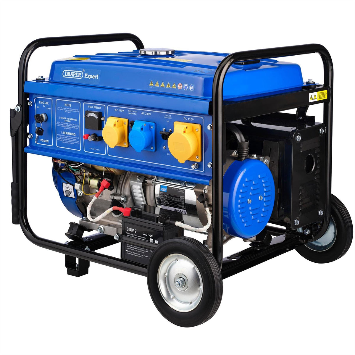 Draper Expert Petrol Generator with Wheels 5000W 23987  White Rose Tools