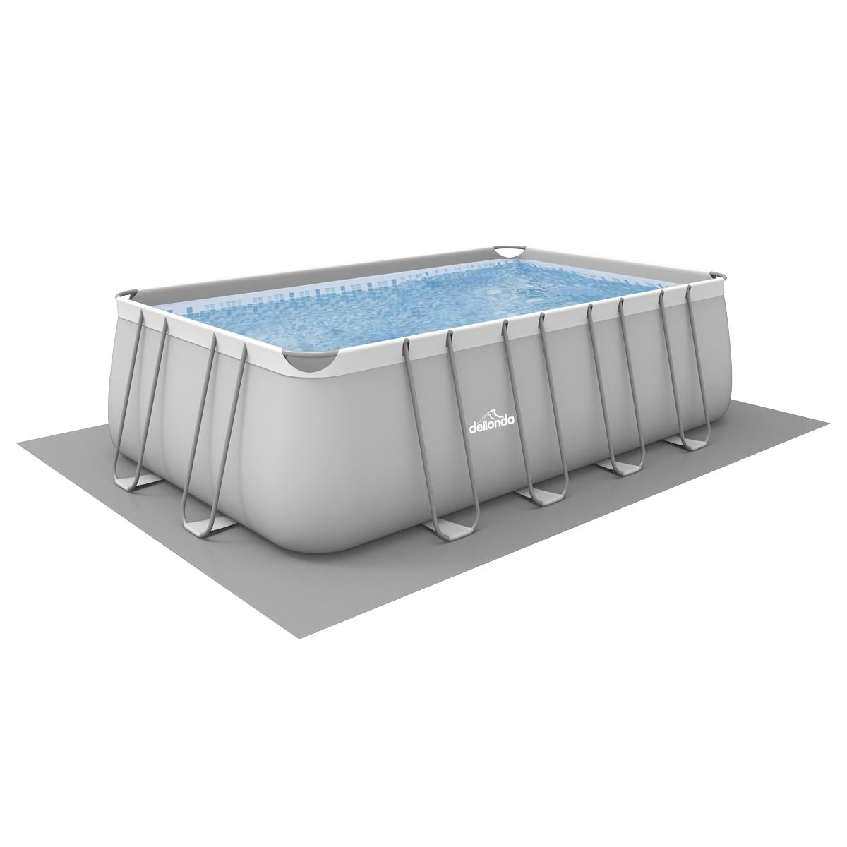 Dellonda 18ft Deluxe Steel Frame Swimming Pool, Rectangular with Filter Pump